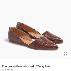 J Crew Zoe Crocodile embossed d’Orsay flats